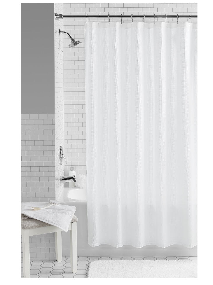 Mainstays Waffle Weave Textured Fabric Shower Curtain - The Bargin Chic Retail Store