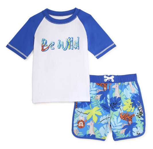 Wonder Nation Baby and Toddler Boy Rash Guard and Swim Trunks, 2-Piece, Sizes 12M-5T - The Bargin Chic Retail Store