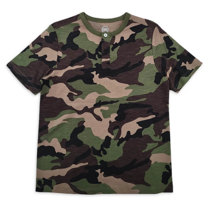 Wonder Nation Boys Short Sleeve Henley T-Shirt, CAMO - The Bargin Chic Retail Store