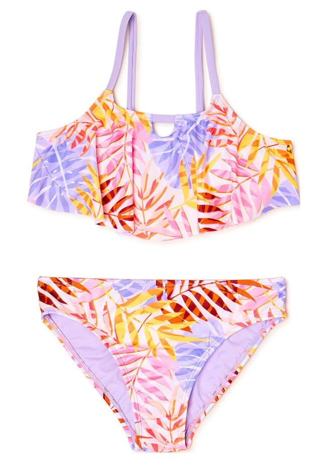 Wonder Nation Girls Lush Leaf 2-Piece Bikini Swimsuit - The Bargin Chic Retail Store