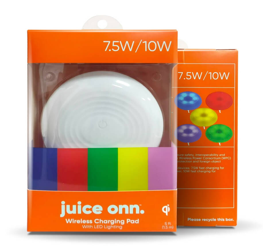 onn. Wireless Charging Pad with LED Lighting, 10W Wireless Charger - The Bargin Chic Retail Store