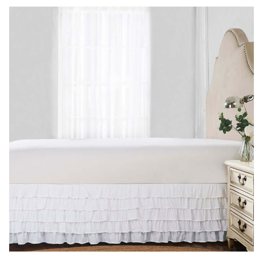 5-tier ruffled bedskirt 15" drop - King