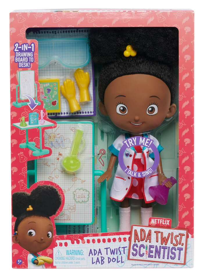 Ada Twist, Scientist Ada Twist Lab Doll, 12.5 Inch Interactive Doll with Research Lab Accessories, Talks and Sings the "The Brainstorm Song",  Kids Toys for Ages 3 Up, Gifts and Presents