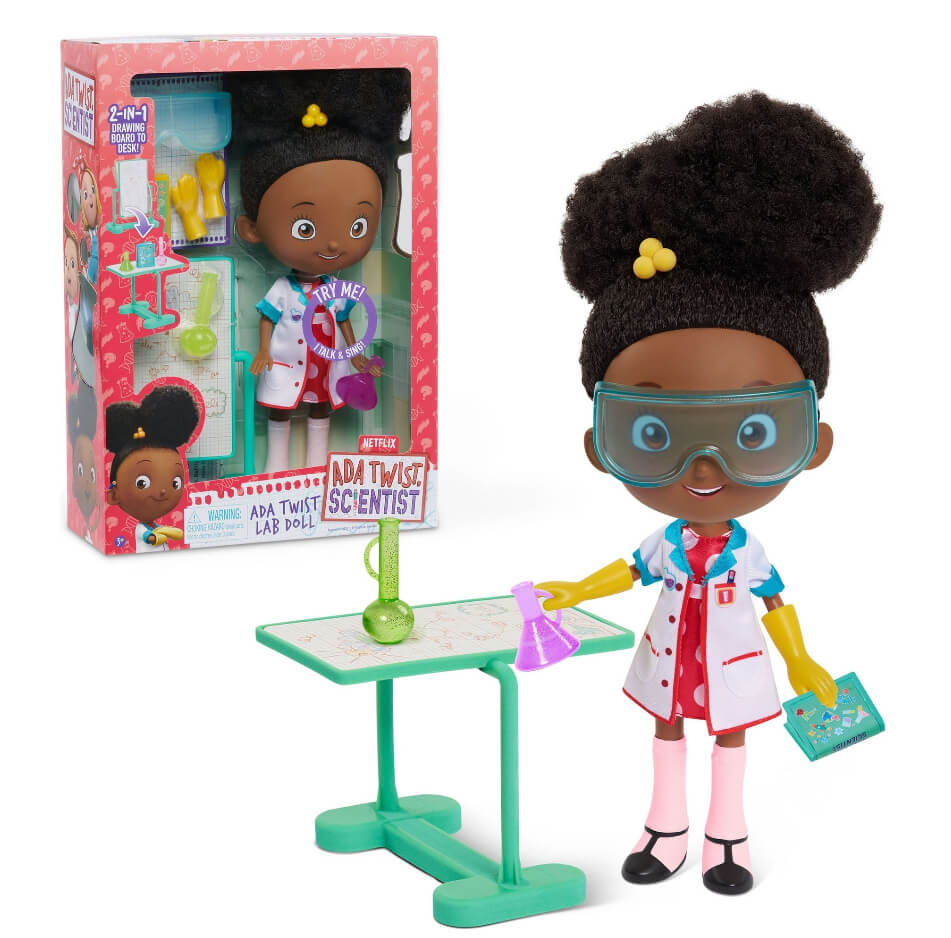 Ada Twist, Scientist Ada Twist Lab Doll, 12.5 Inch Interactive Doll with Research Lab Accessories, Talks and Sings the "The Brainstorm Song",  Kids Toys for Ages 3 Up, Gifts and Presents