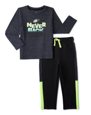 Athletic Works Baby and Toddler Boy Graphic Tee and Jogger Pants Set, 2-Piece, Sizes 12M-5T