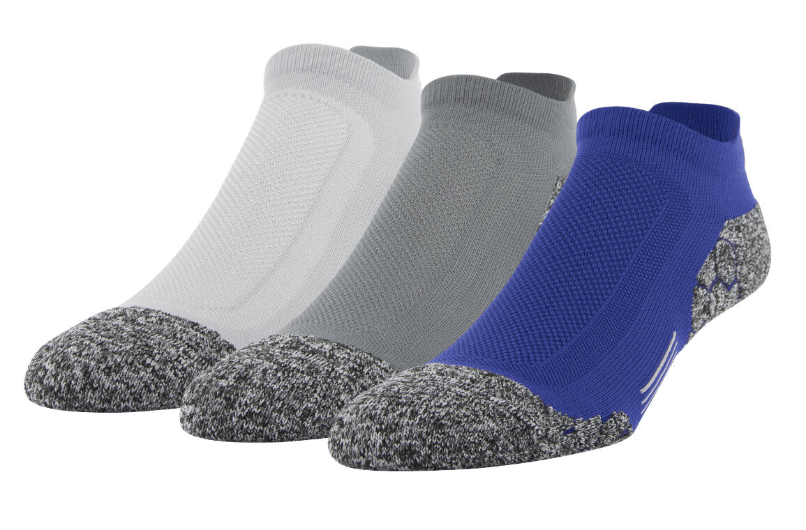 Athletic Works Men's Strategic Cushion No Show Tab Sock, 3 Pack