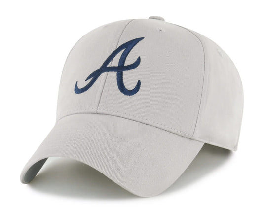 Atlanta Braves Structured Unisex Cotton Hat – Grey, 47 Brand, Official MLB Gear