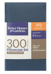 Better Homes & Gardens 300 TC 100% Cotton Standard Pillowcase Set of 2, Slate Blue
