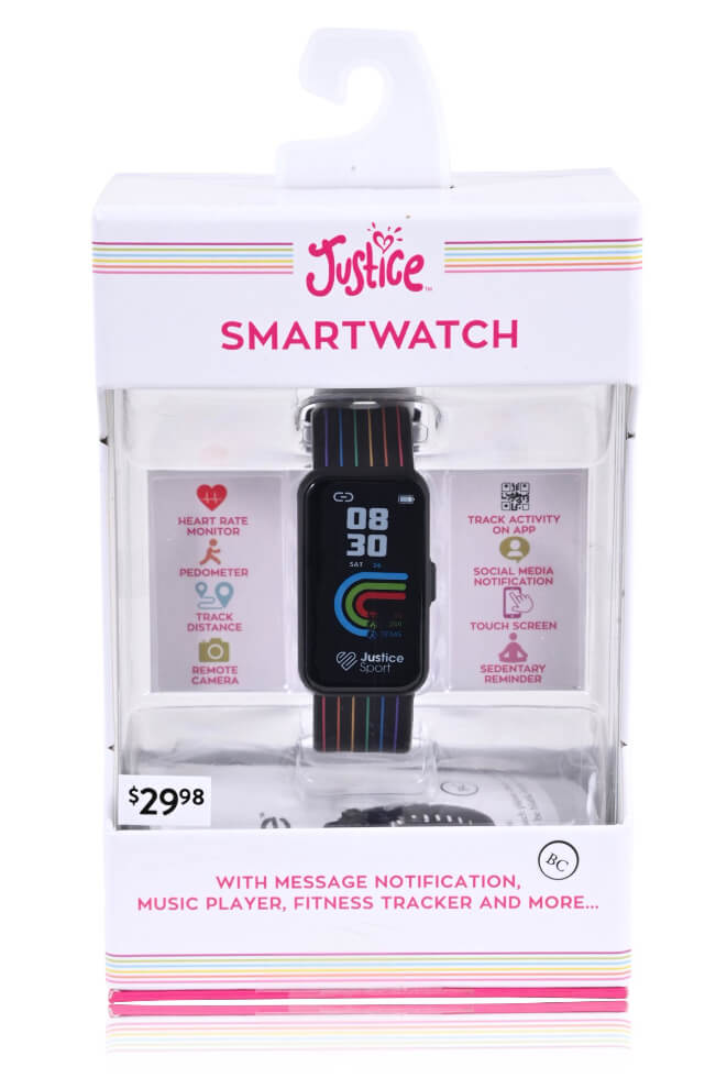 Justice Unisex Tween Smart Watch with Silicone Strap