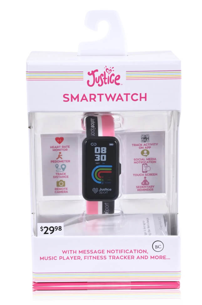 Justice Unisex Tween Smart Watch with Silicone Strap