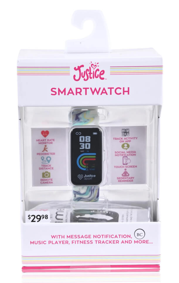 Justice Unisex Tween Smart Watch with Silicone Strap