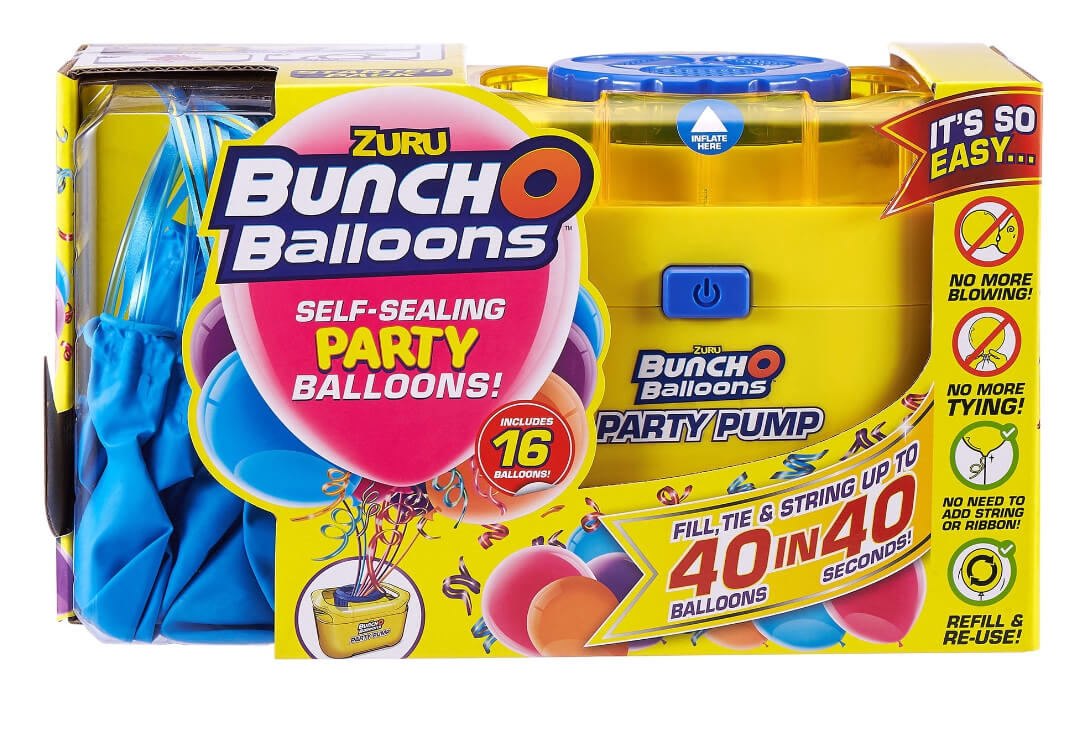 Bunch O Balloons Portable Party Balloon Electric Air Pump Starter Pack with Blue Balloons