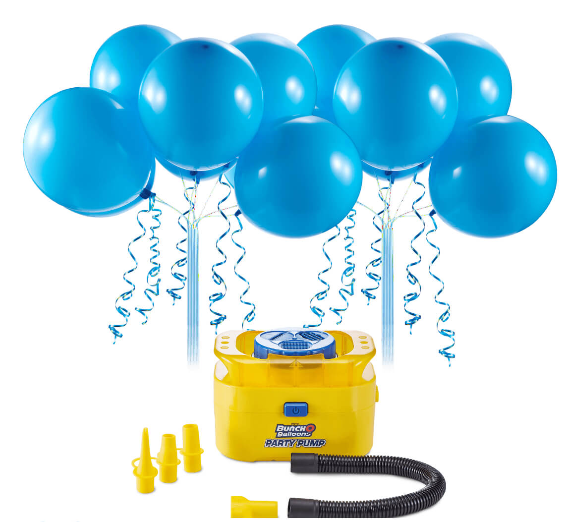 Bunch O Balloons Portable Party Balloon Electric Air Pump Starter Pack with Blue Balloons