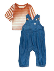 Easy-Peasy Baby Boy Overalls and T-Shirt Set, 2-Piece