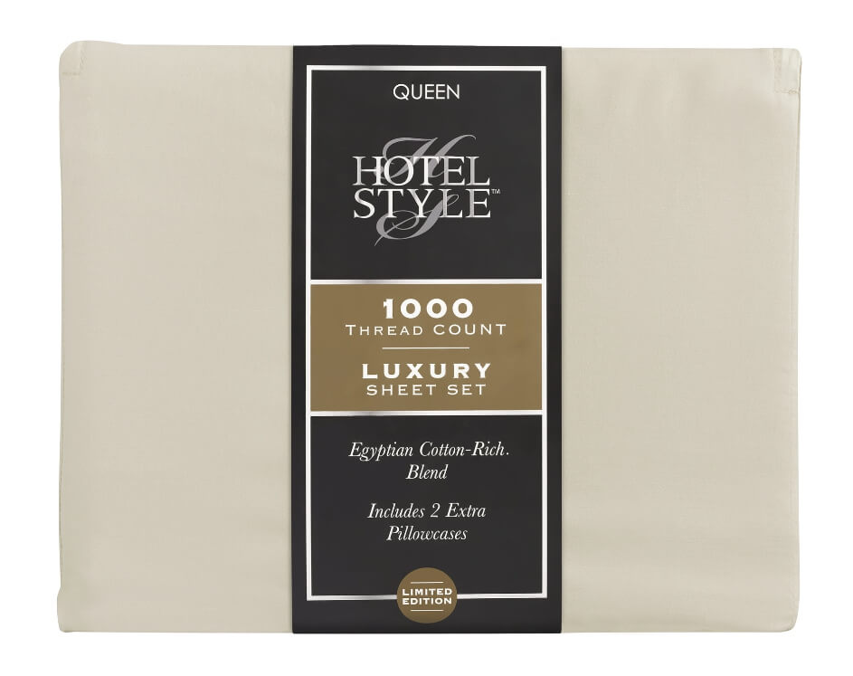Egyptian Cotton-Rich 6-Piece Queen Sheet Set – 1000 Thread Count, Moisture-Wicking, Wrinkle-Resistant