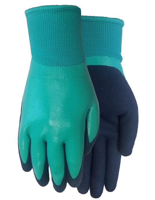 Expert Gardener Women's Teal Water Resistant Gripping Glove, Size Medium