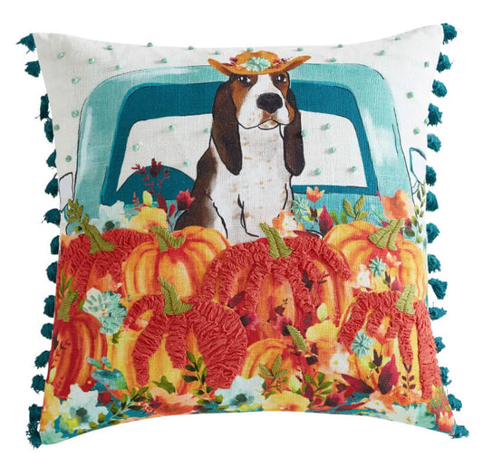 Pioneer Woman Decorative Throw Pillow – 18" x 18" Cotton Embroidered Accent Cushion