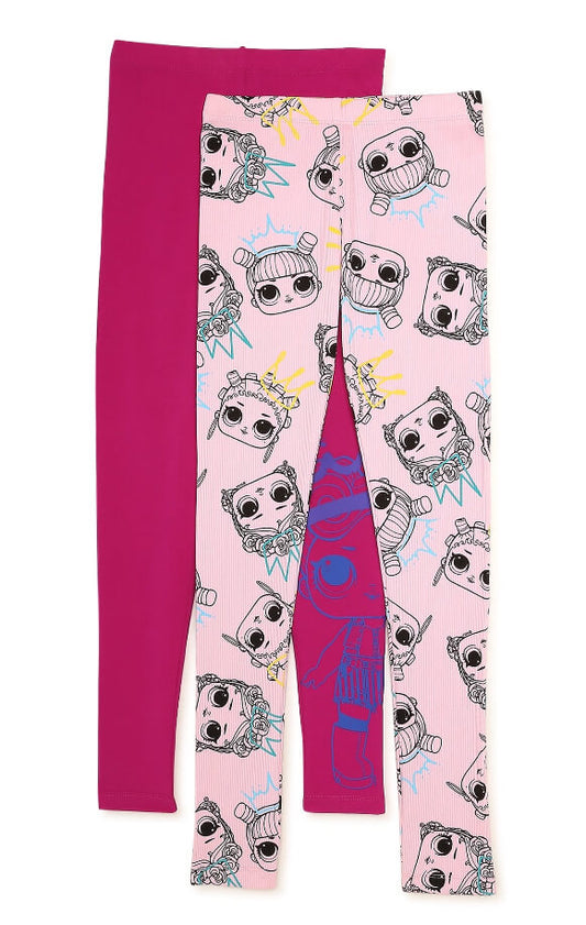 Girls Leggings, 2-Pack