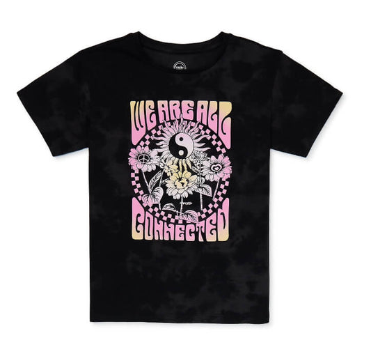 Wonder Nation Girls Short Sleeve Oversized Graphic Tee - We Are All Connected