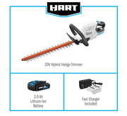 HART 20-Volt Cordless Hybrid 18-inch Hedge Trimmer