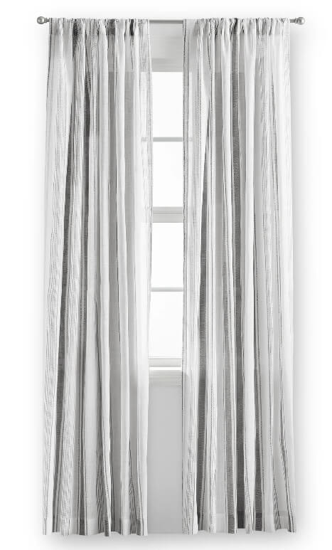 Mainstays 100% Cotton Sheer Rod Pocket Curtain Panel – Lightweight, Eco-Friendly Window Treatment- Gray