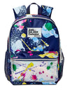 Justice Girls 17" Laptop Backpack Iridescent Blue Multi-Color Splatter