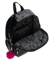 Justice Girls 17" Laptop Backpack with Pom Pom Dangle, Black