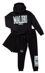 Justice Girls Hoodie, Knit Shorts and Jogger 3-Piece Outfit Set
