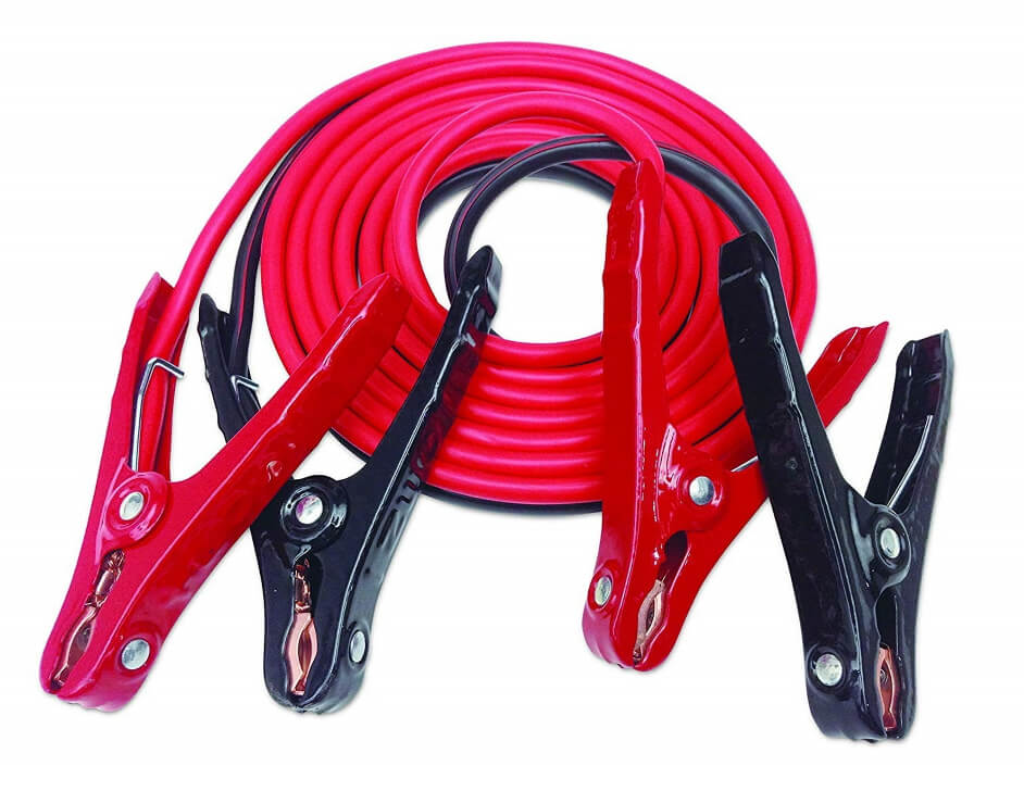 Justin Case 12 Foot 8 Gauge Jumper  Cables with Headlamp and Gloves 165 Amps