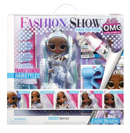 LOL Surprise OMG Fashion Show Hair Edition Lady Braids 10 Inch Fashion Doll