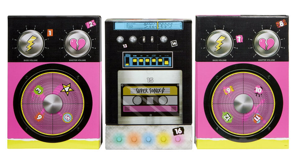 LOL Surprise OMG Remix Super Surprise - 70+ Surprises, 4 Fashion Dolls & 4 Dolls, Boombox Playset