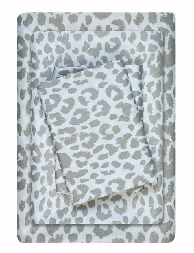 Mainstays 3-Piece Soft Silver Cheetah Microfiber Sheet Set
