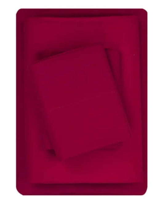 Mainstays 300 Thread Count Cotton Rich Percale Sheet Set – Twin, Breathable & Wrinkle-Resistant - Sedona Red