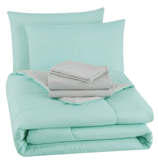 Mainstays Green 8 Piece Bed in a Bag Comforter Set