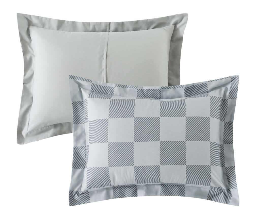 Mainstays Grey Check Bed-in-a-Bag Comforter Set – Reversible Plaid Design, Soft Polyester, Machine Washable