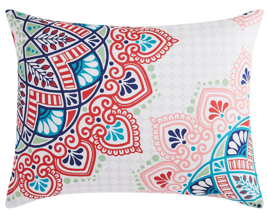 Mainstays Pink and Teal Medallion 6 Piece Bed in a Bag Comforter Set with Sheets