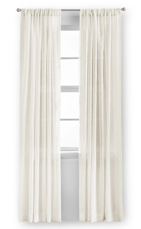 Mainstays Sheer Curtain Panel – 50" x 84" Rod Pocket Window Treatment- Beige