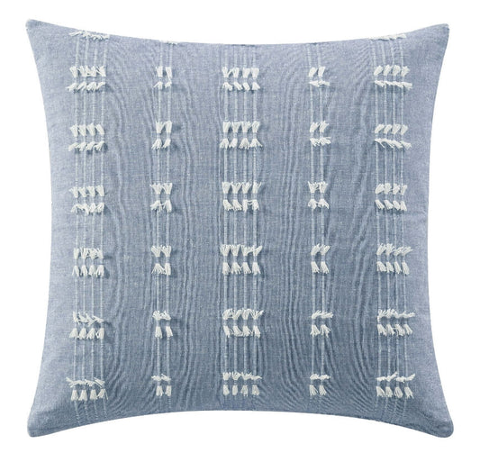 Mainstays Solid Textured Stripe Decorative Pillow – 18" x 18" Chambray Cotton Cushion Mainstays Solid Textured Stripe Decorative Pillow – 18" x 18" Chambray Cotton Cushion