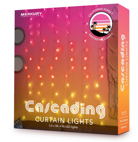 Merkury Innovations LED Sunset Ombre Indoor Curtain Lights, AA Battery-Powered, 3.5ft. W x 5ft H