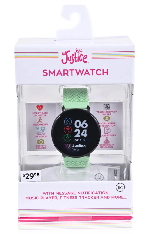 Justice Unisex Tween Smart Watch with Silicone Strap