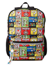 Nintendo Super Mario Bros. Kids’ Backpack Character All Over Print Multi-Color