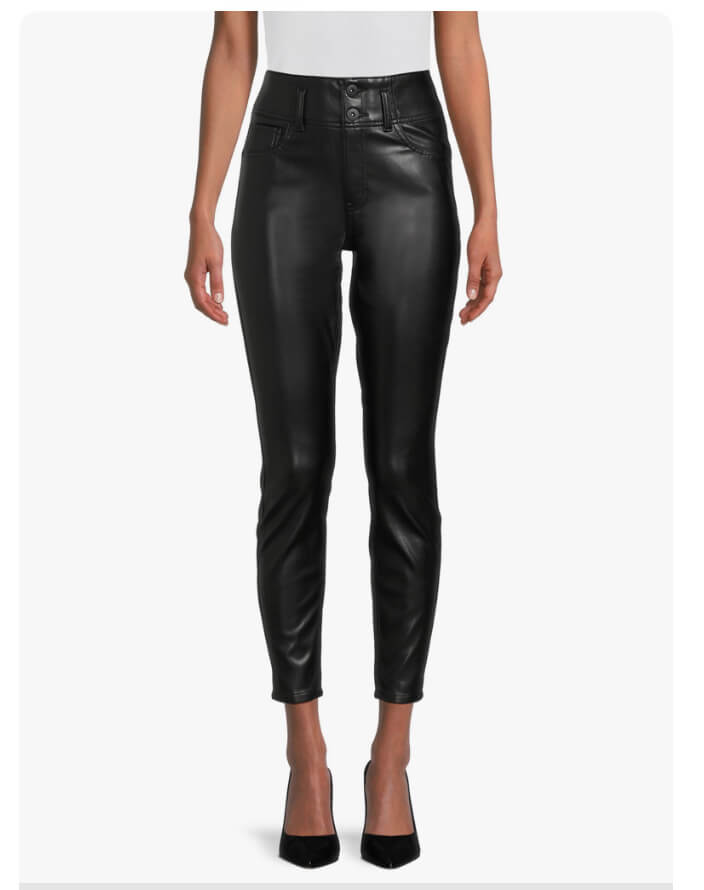 No Boundaries Juniors Faux Leather Corset Jeans – Trendy High-Rise Fit with Edgy Style