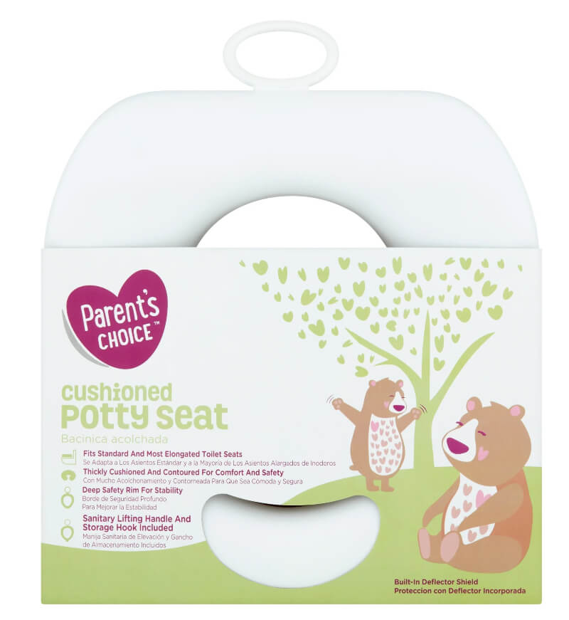 Parent’s Choice Cushioned Potty Seat – Soft Foam, Secure Fit, Easy to Clean, Fits Standard &amp; Elongated Toilets