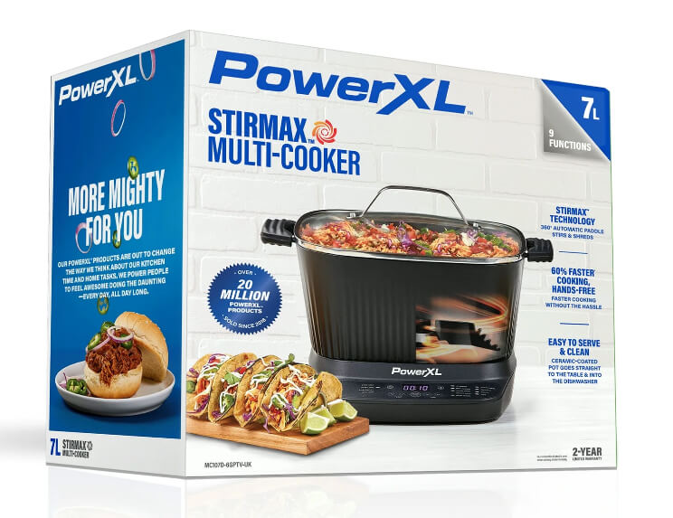PowerXL 7.5 Qt Multi-Cooker with 360° Automatic Paddle – Smart Presets, Ceramic Pot & Premium Design