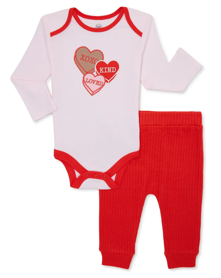 Baby Girl Valentine's Day Outfit Set, 2-Piece