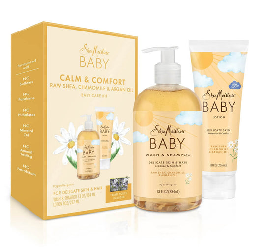 Shea Moisture Baby Skin Care Kit Wash & Shampoo, Lotion, Raw Shea, Chamomile, & Argan Oil, 2 Count - The Bargin Chic Retail Store