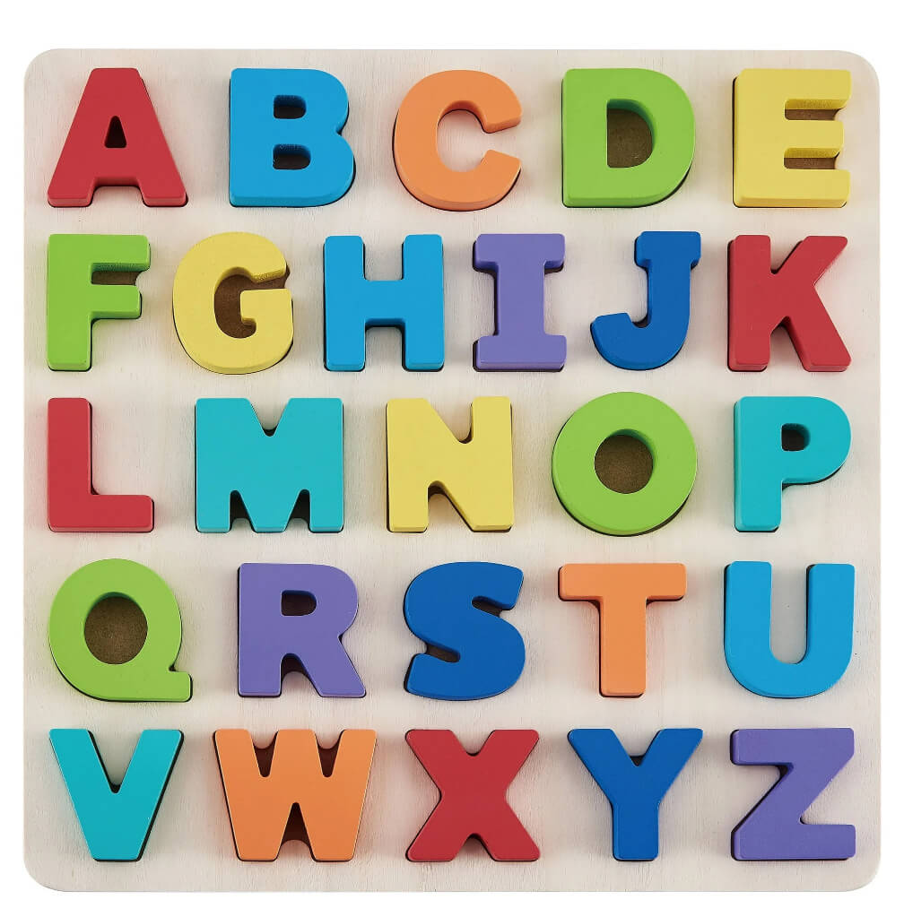 Spark.Create.Imagine Wooden Alphabet Puzzle – 27-Piece Educational Toy, FSC-Certified, Ages 18–72 Months