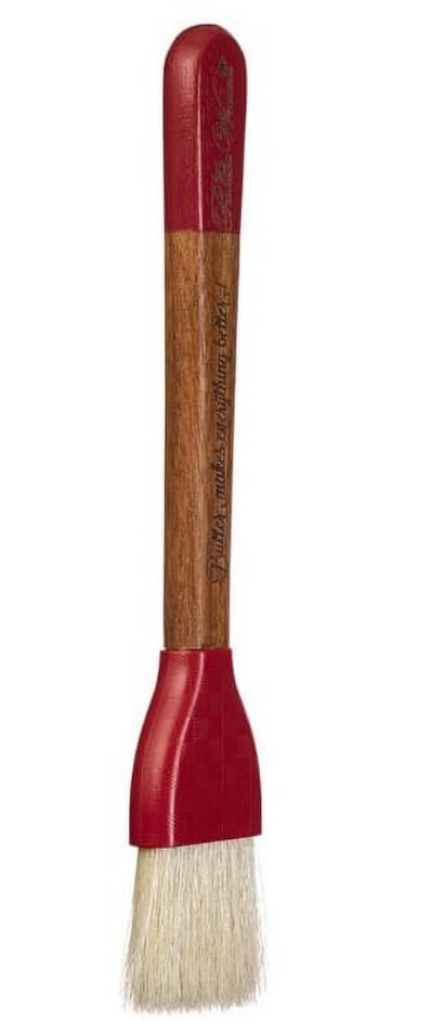 The Pioneer Woman Acacia Wood Basting Brush with Natural Boar's Hair, Brown/Red