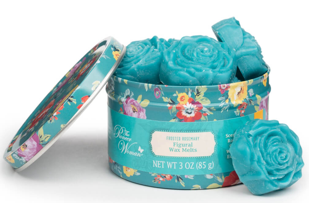 The Pioneer Woman Figural Wax Melts, 10 Rose-Shaped Pieces in Vintage Tin