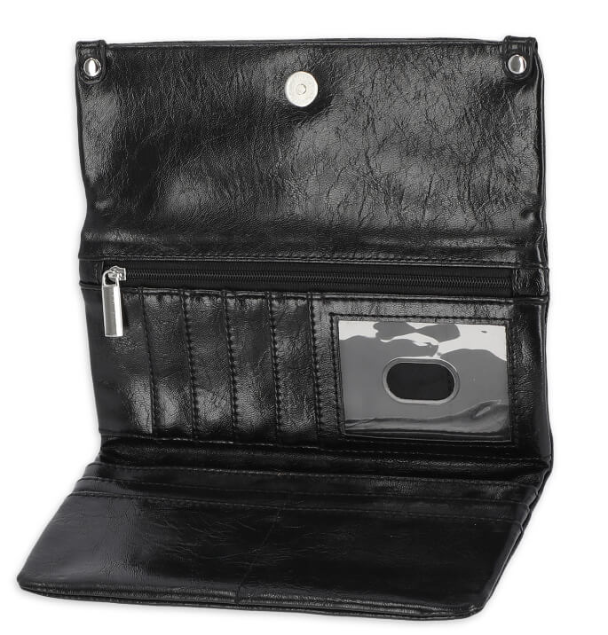 Time and Tru Women's Farrah Flap Front Wallet Vinyl